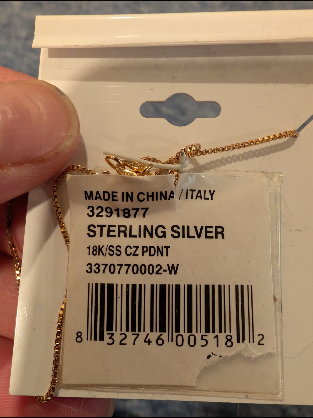NIP 18 KT Gold Over Sterling Silver Necklace And Pendant - Picture 2 of 4